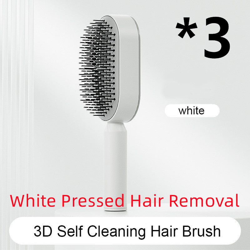 Self Cleaning Hair Brush For Women One-key Cleaning Hair Loss Airbag Massage Scalp Comb Anti-Static Hairbrush - NathBeauty