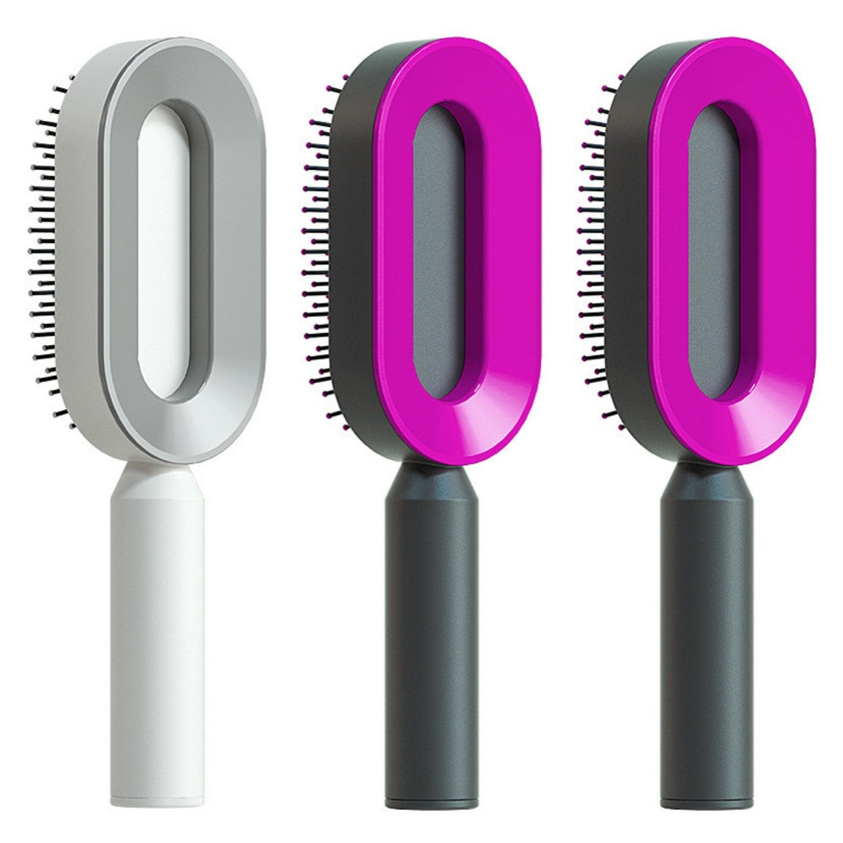 Self Cleaning Hair Brush For Women One-key Cleaning Hair Loss Airbag Massage Scalp Comb Anti-Static Hairbrush - NathBeauty