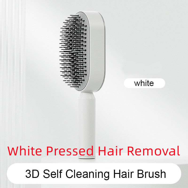 Self Cleaning Hair Brush For Women One-key Cleaning Hair Loss Airbag Massage Scalp Comb Anti-Static Hairbrush - NathBeauty