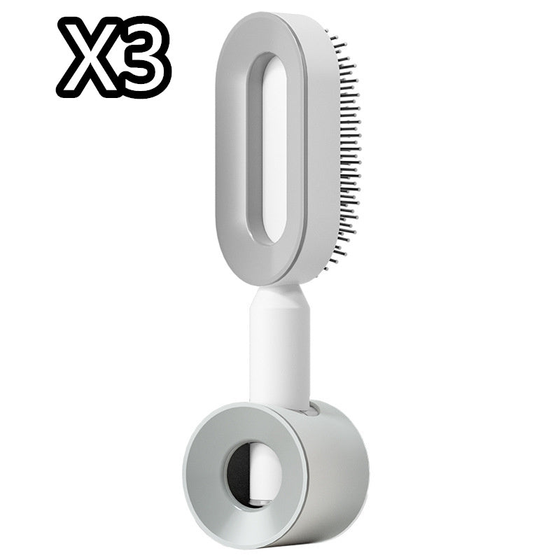 Self Cleaning Hair Brush For Women One-key Cleaning Hair Loss Airbag Massage Scalp Comb Anti-Static Hairbrush - NathBeauty