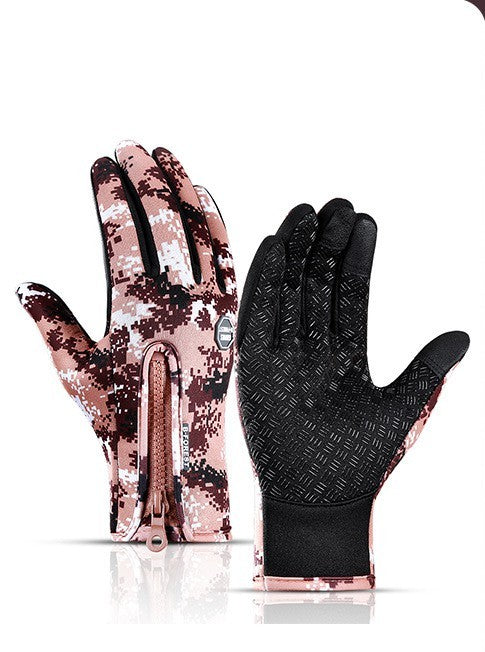 Winter Gloves Touch Screen Riding Motorcycle Sliding Waterproof Sports Gloves With Fleece - NathBeauty