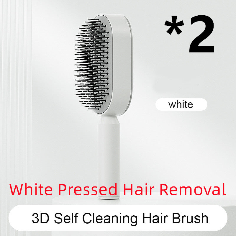 Self Cleaning Hair Brush For Women One-key Cleaning Hair Loss Airbag Massage Scalp Comb Anti-Static Hairbrush - NathBeauty