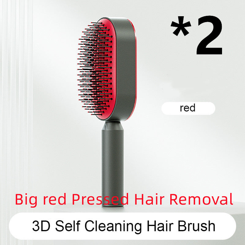 Self Cleaning Hair Brush For Women One-key Cleaning Hair Loss Airbag Massage Scalp Comb Anti-Static Hairbrush - NathBeauty