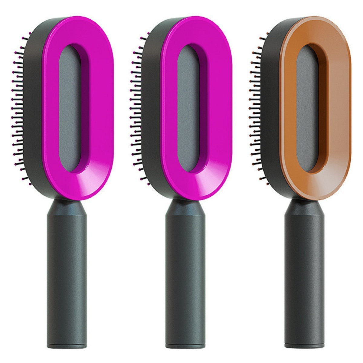 Self Cleaning Hair Brush For Women One-key Cleaning Hair Loss Airbag Massage Scalp Comb Anti-Static Hairbrush - NathBeauty