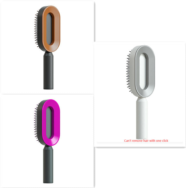 Self Cleaning Hair Brush For Women One-key Cleaning Hair Loss Airbag Massage Scalp Comb Anti-Static Hairbrush - NathBeauty