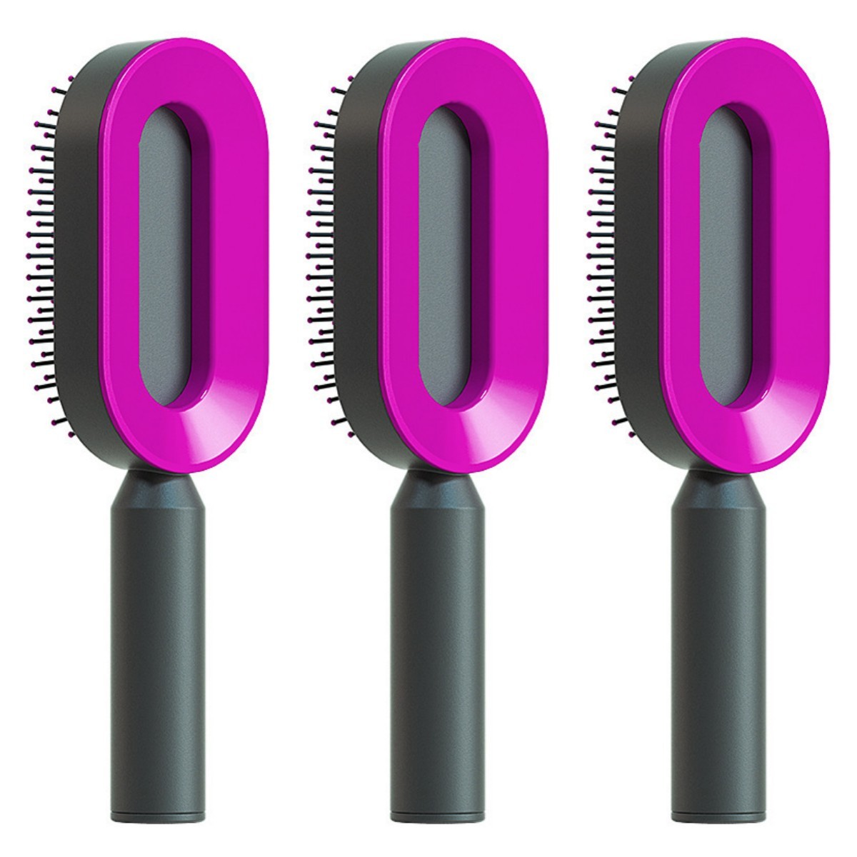 Self Cleaning Hair Brush For Women One-key Cleaning Hair Loss Airbag Massage Scalp Comb Anti-Static Hairbrush - NathBeauty