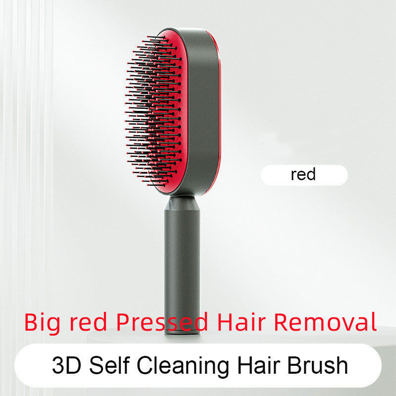 Self Cleaning Hair Brush For Women One-key Cleaning Hair Loss Airbag Massage Scalp Comb Anti-Static Hairbrush - NathBeauty