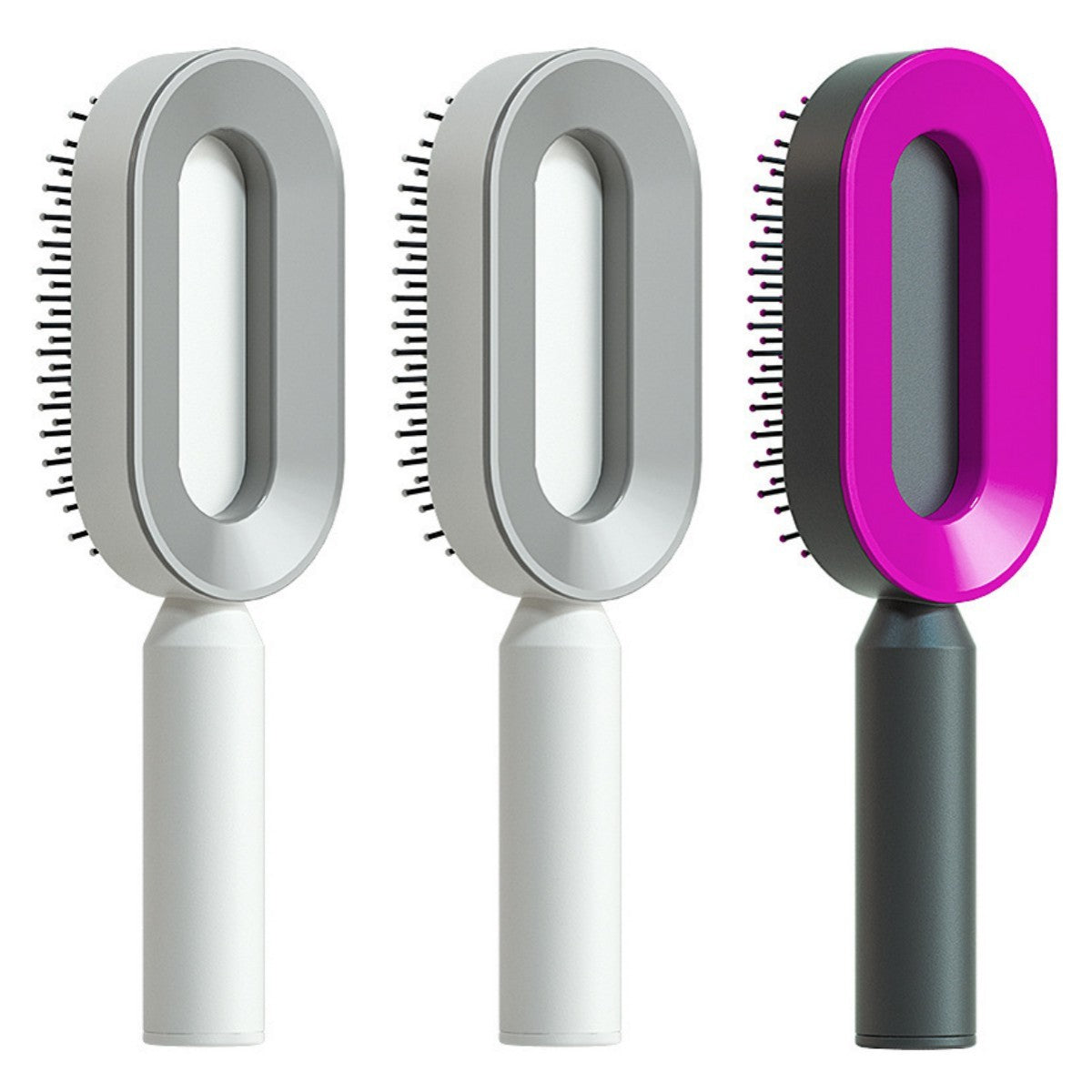 Self Cleaning Hair Brush For Women One-key Cleaning Hair Loss Airbag Massage Scalp Comb Anti-Static Hairbrush - NathBeauty