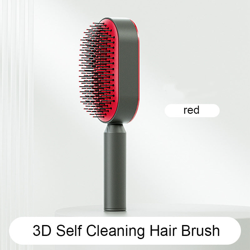 Self Cleaning Hair Brush For Women One-key Cleaning Hair Loss Airbag Massage Scalp Comb Anti-Static Hairbrush - NathBeauty