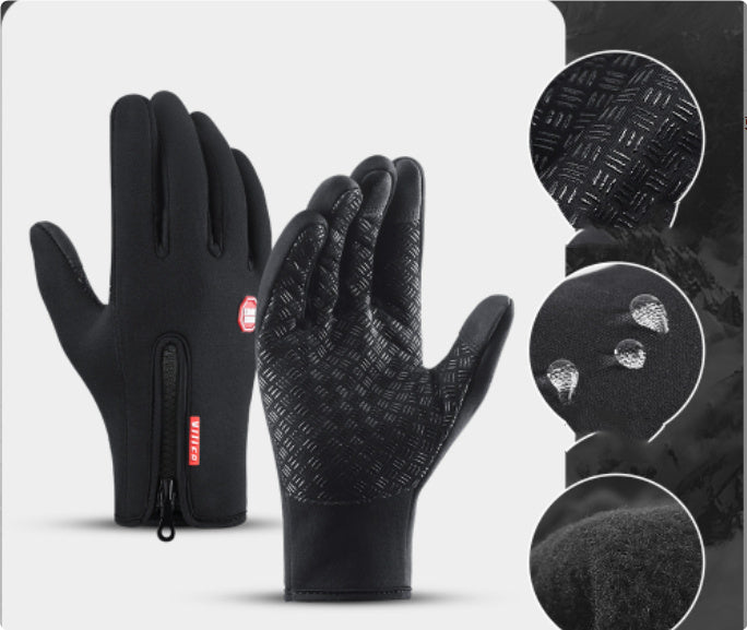 Winter Gloves Touch Screen Riding Motorcycle Sliding Waterproof Sports Gloves With Fleece - NathBeauty