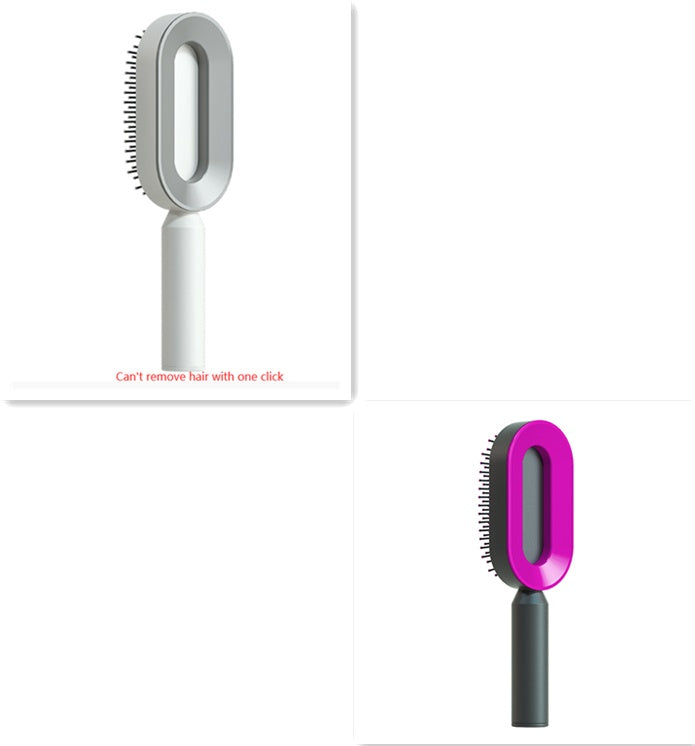 Self Cleaning Hair Brush For Women One-key Cleaning Hair Loss Airbag Massage Scalp Comb Anti-Static Hairbrush - NathBeauty