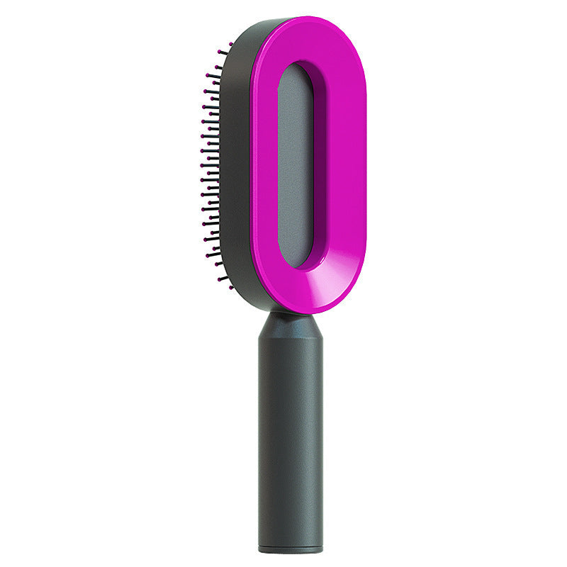 Self Cleaning Hair Brush For Women One-key Cleaning Hair Loss Airbag Massage Scalp Comb Anti-Static Hairbrush - NathBeauty